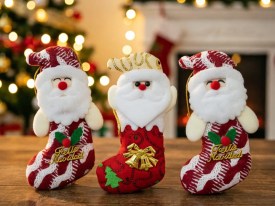 Adorno tela bota Papa Noel 